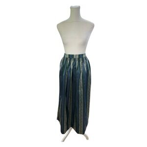 Hammerschmid Dirndl Apron Blue Green Striped Floral Jacquard Trachten German